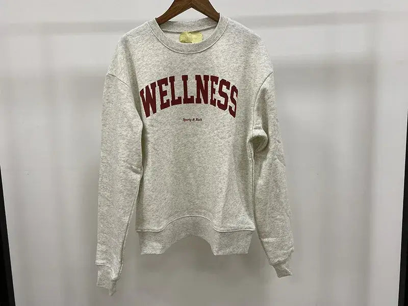 Women Letter Print Sweatshirt Vintage O-Neck Pullover