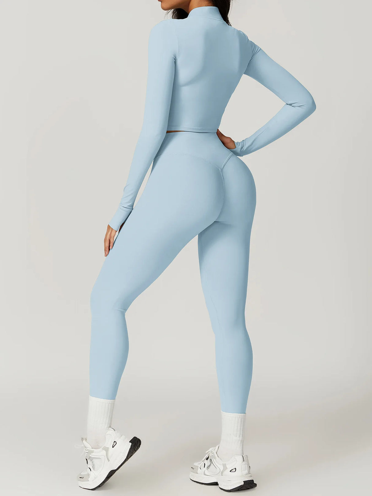 Women's Sexy Zip Long Sleeve Yoga Jacket – Workout Running Cycling Top