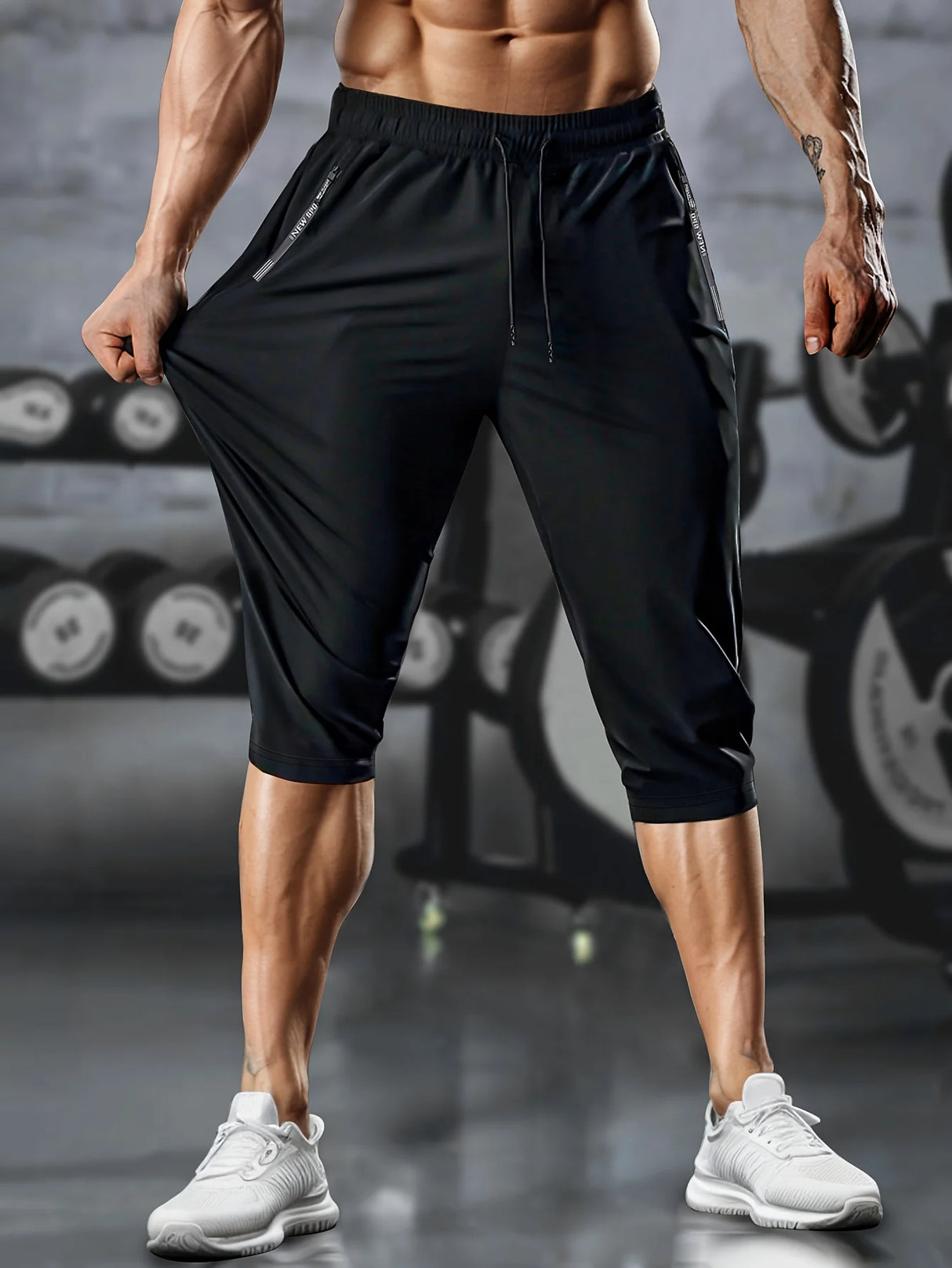 Men Cropped Athletic Pants