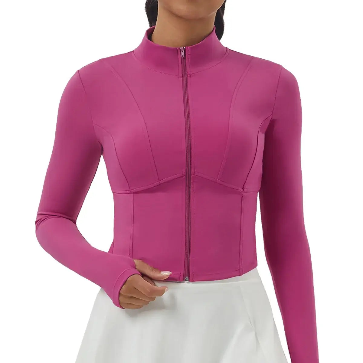 Women Slim Fit Zipper Yoga Top Jacket