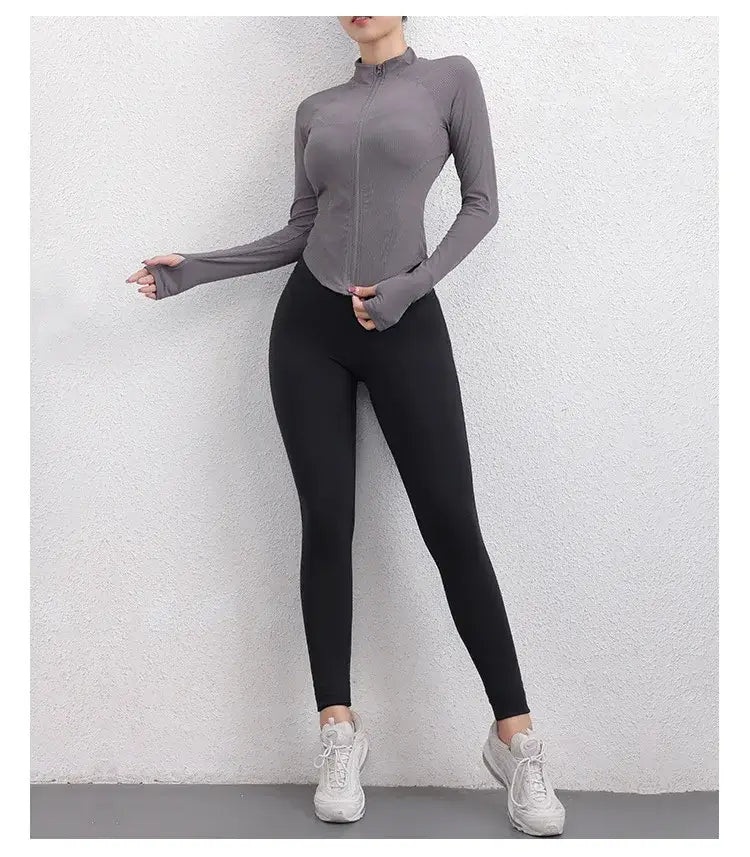 Women Textured Long Sleeve Running Jacket