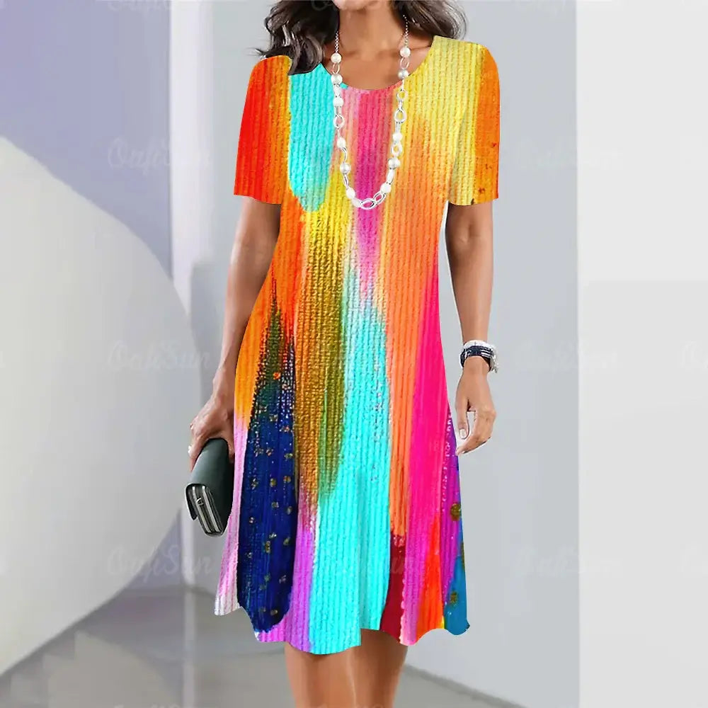 Travel Party Elegant Casual Loose Short Sleeve