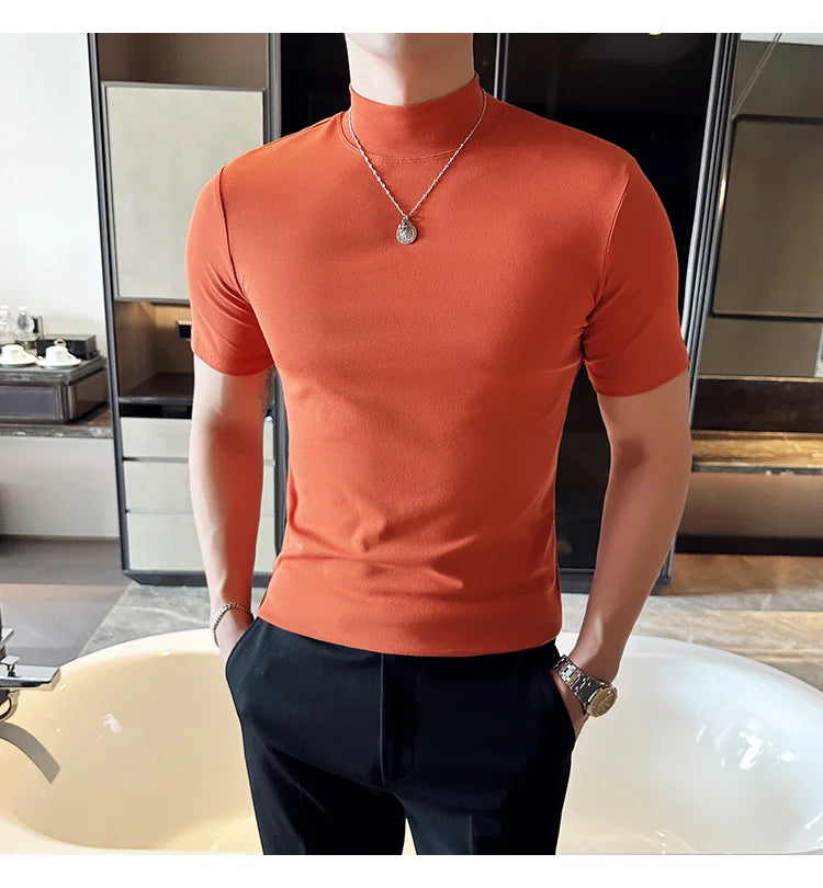 Men Korean Slim Fit Turtleneck Tee