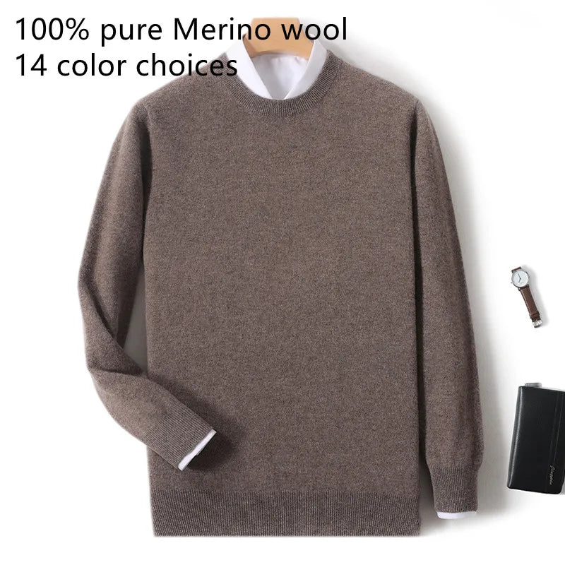 Men's Merino Wool Round Neck Sweater