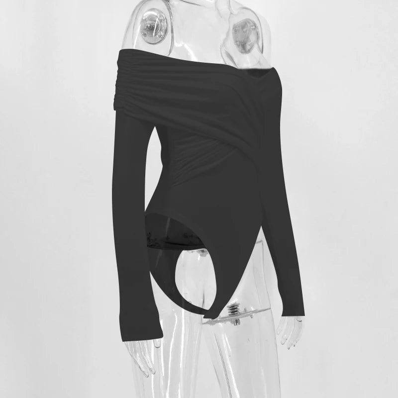 Sexy Black Turtleneck Bodysuit – High Cut Thong