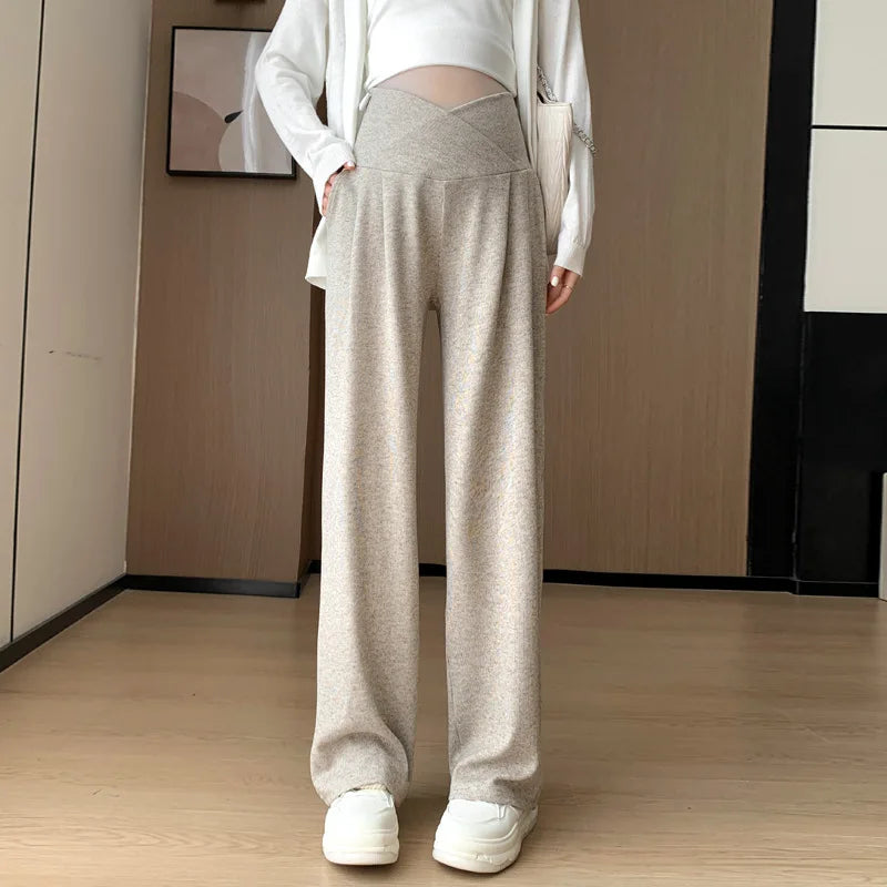 Wide-Leg Low-Waist Maternity Pants