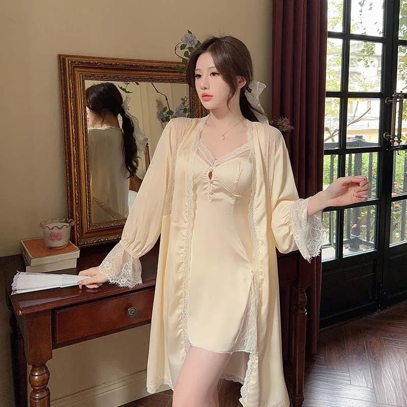 Women Lace Wedding Sleepwear Set