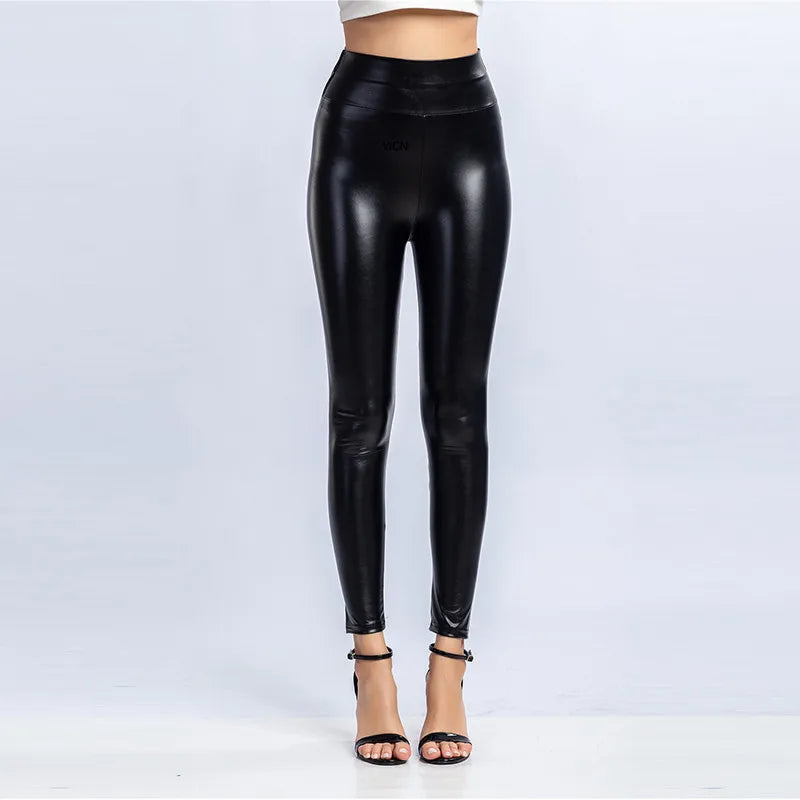 Women Plus Leather Leggings