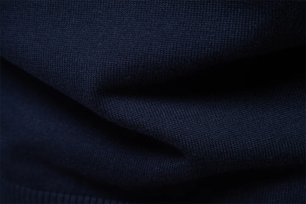 Men's Striped Cotton Turtleneck Sweater