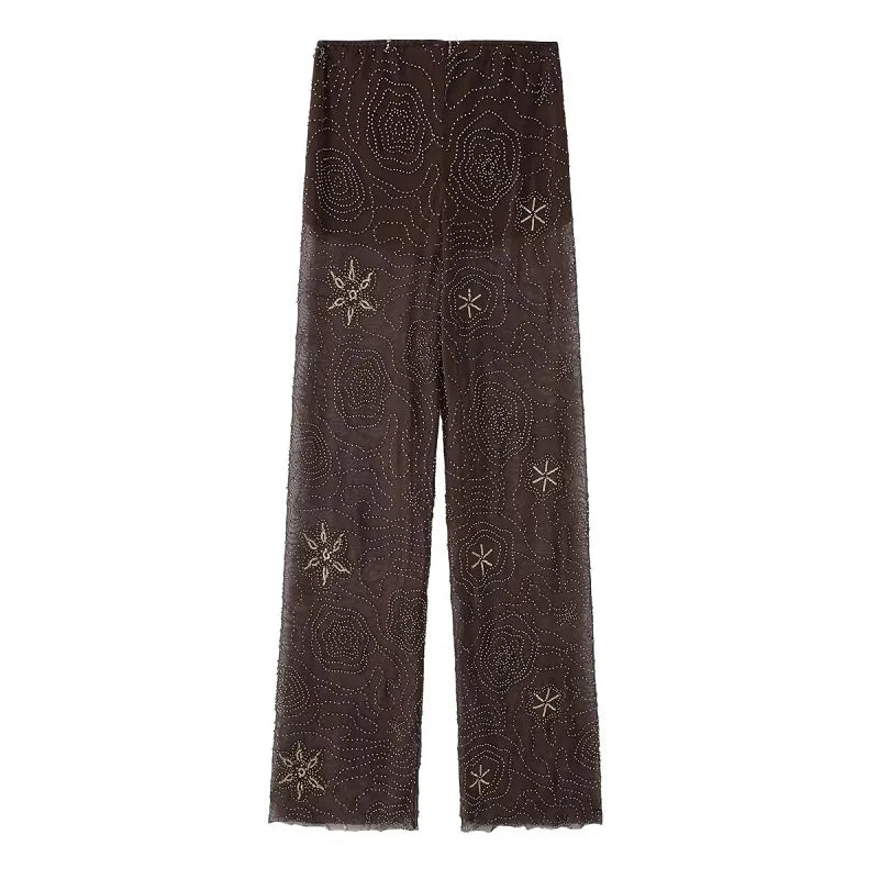 Women Sequin Wide Leg Street Pants
