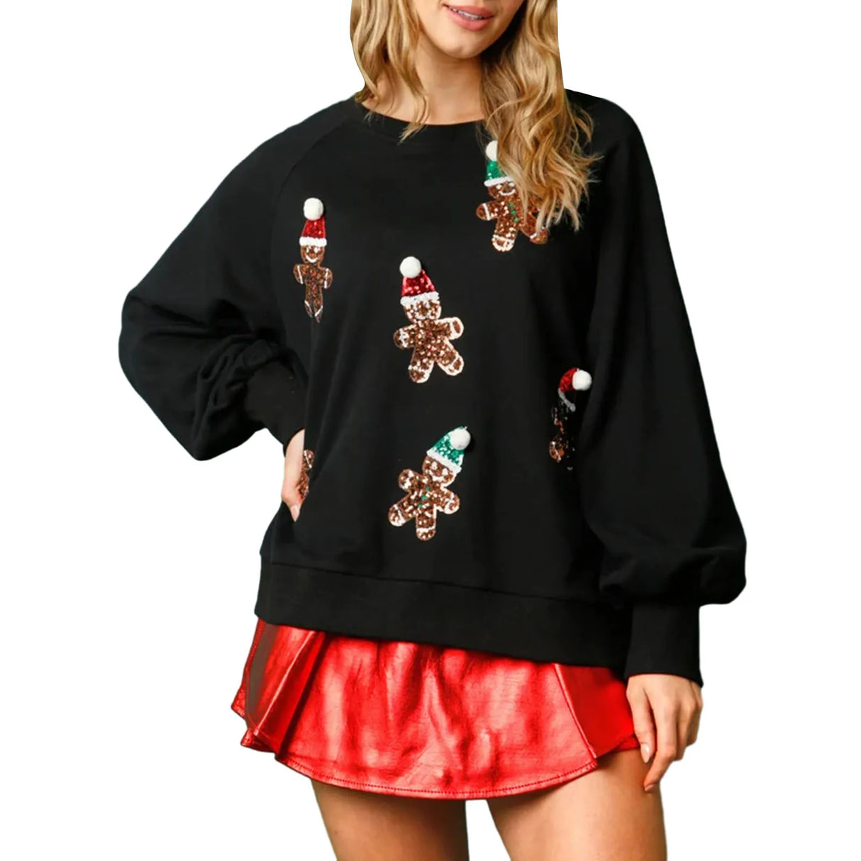 Women's Santa Claus Sequin Sweatshirt