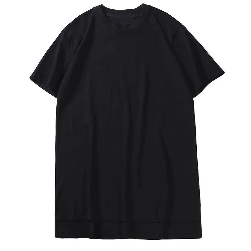 Men Long Hem Streetwear Tee