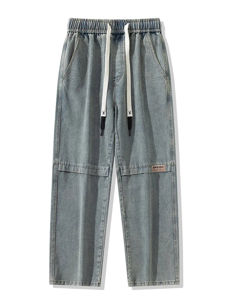 Men Retro Wide Leg Jeans