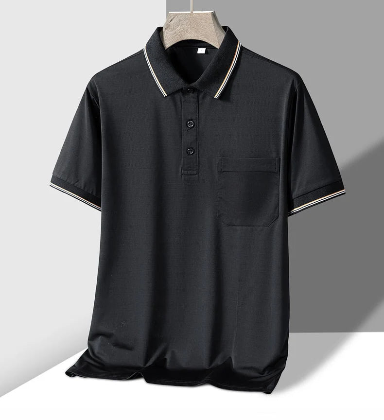 Men Anti-Wrinkle Pocket Polo Shirt