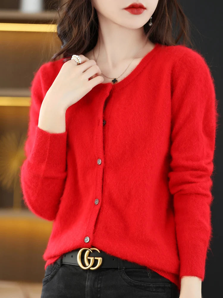 Women's Mink Cashmere Knit Cardigan