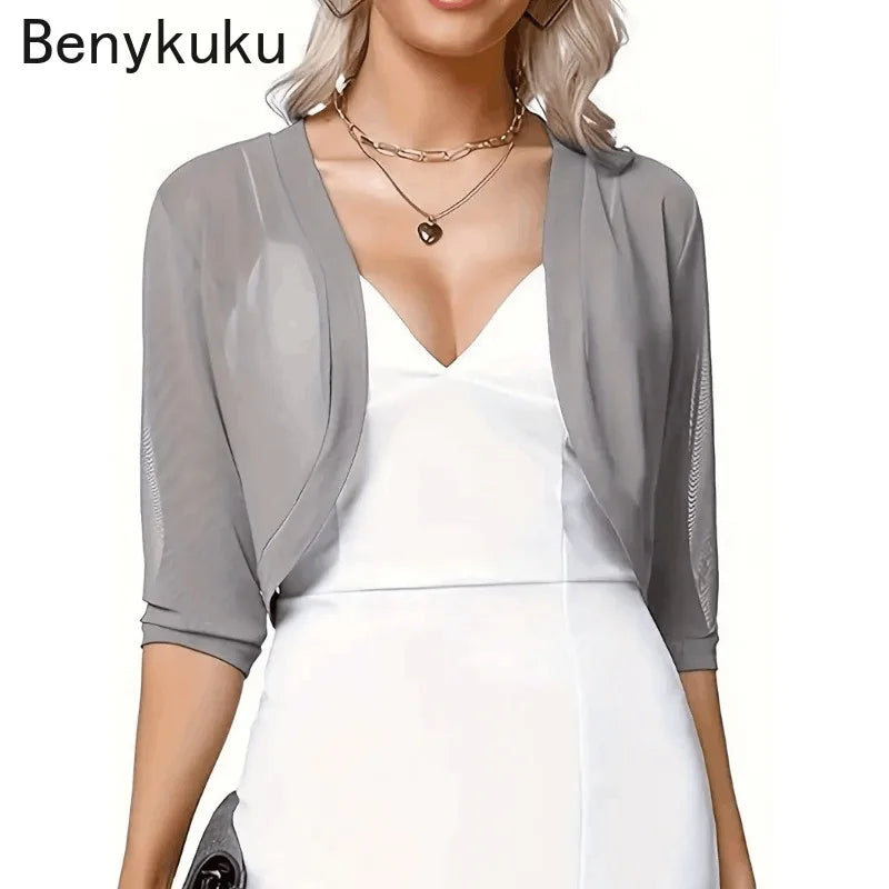 Vintage Mesh Bolero Shrug Cropped Jacket