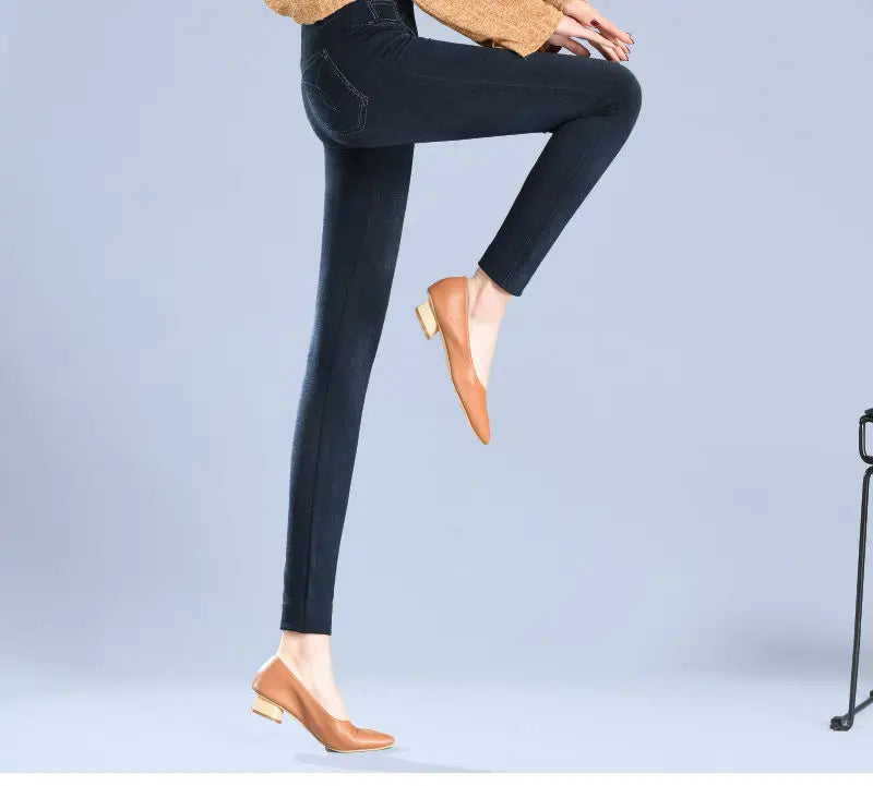 Women Faux Denim Leggings
