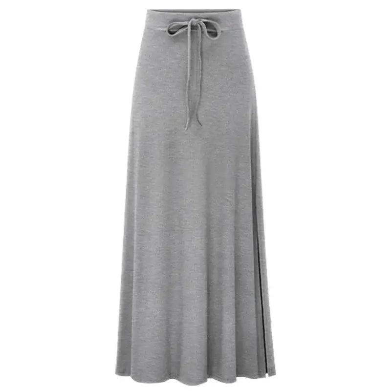 Women Knit Split Long A-Line Skirt