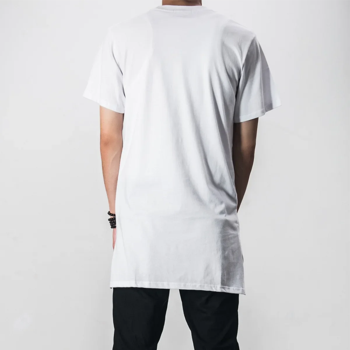 Men Long Hem Streetwear Tee