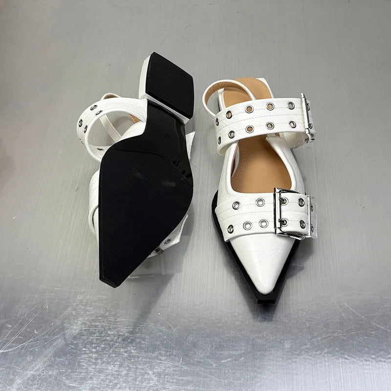 Women Flats – Pointed Toe Slingback Designer Shoes