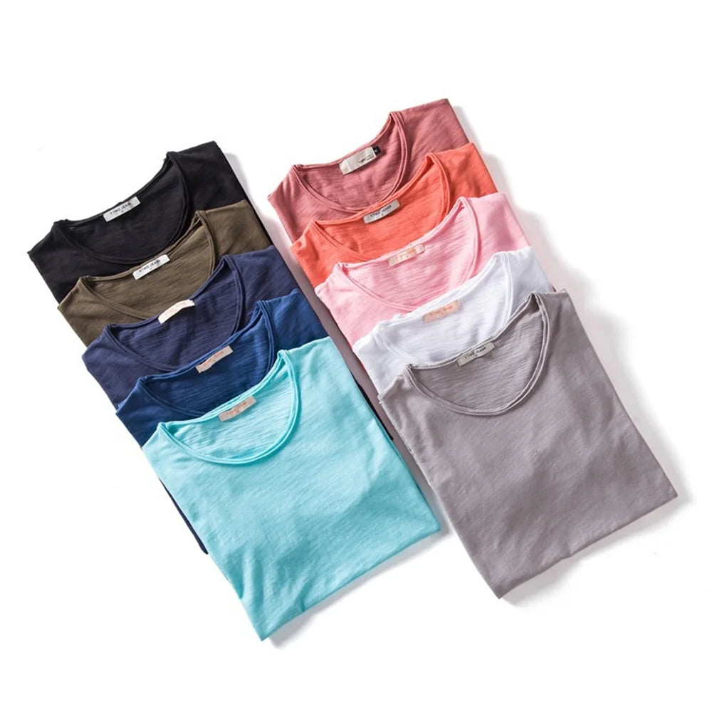 Men Cotton O-Neck Summer T-Shirt