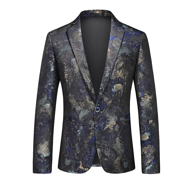 Men's Plus Size Floral Smoking Jacket