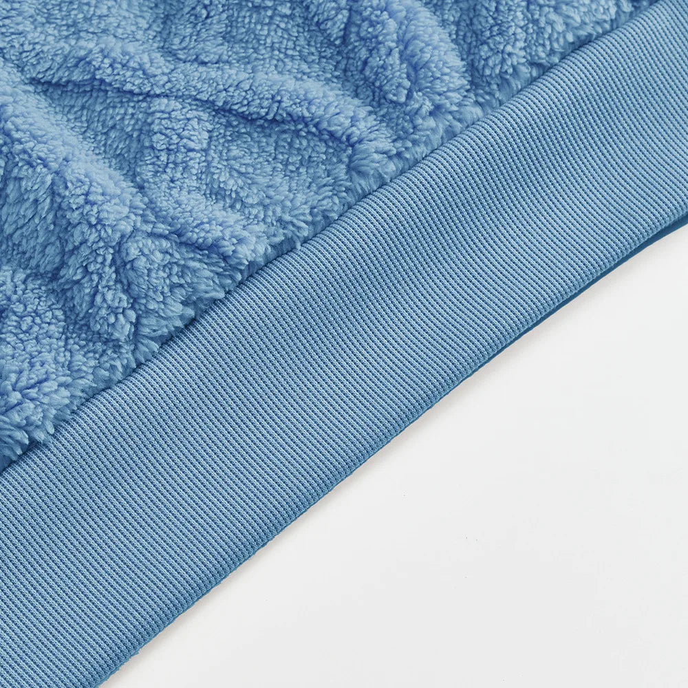 Men Velvet Hooded Pullover Sweater