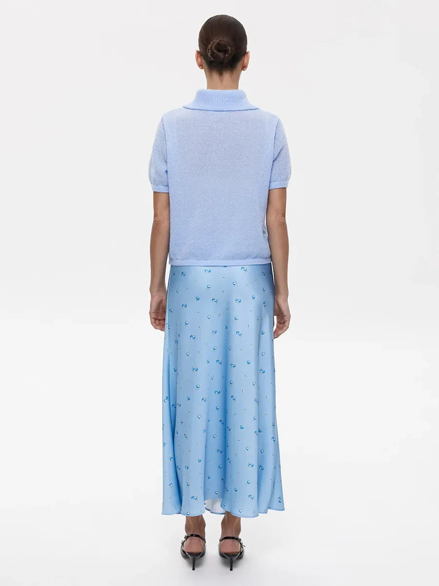 Women's Polo Collar Hollow Knit Sweater