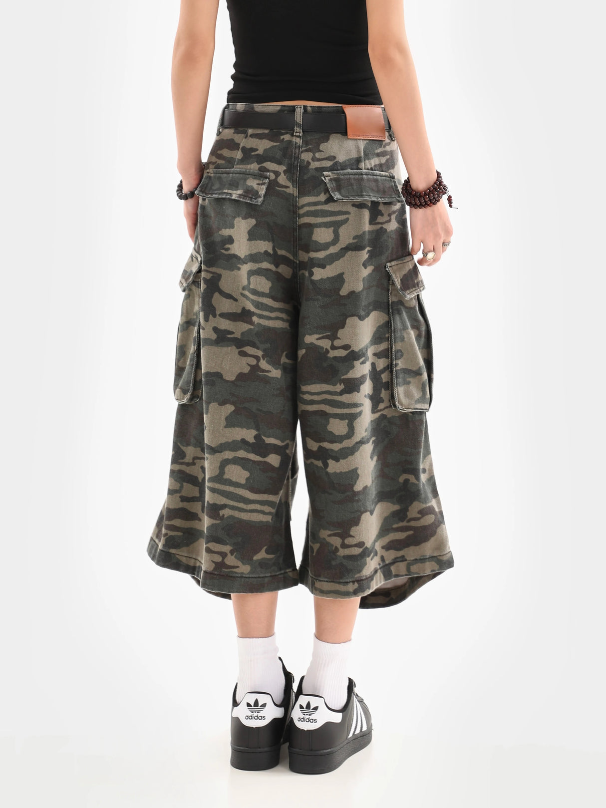 Women Camouflage Cargo Capri Shorts
