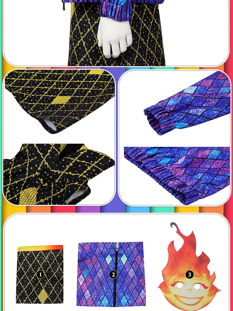 Disney Element City Fire Cosplay Dress