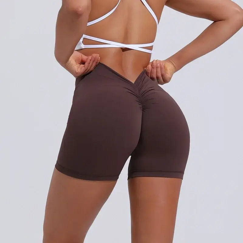 Women V Curve Push Up Yoga Shorts