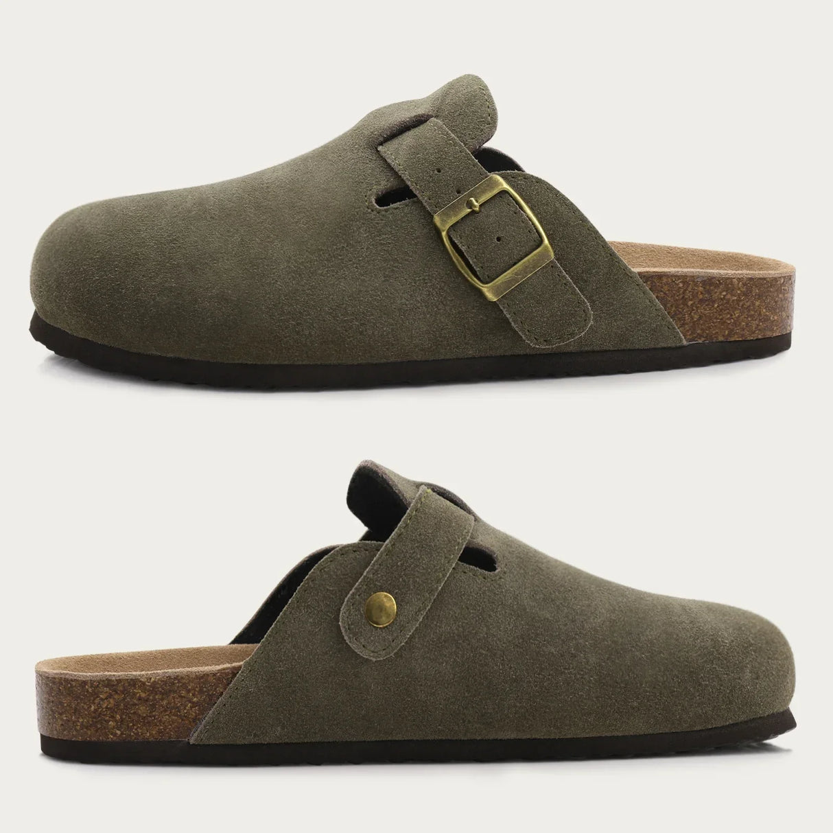 Men Suede Cork Mules