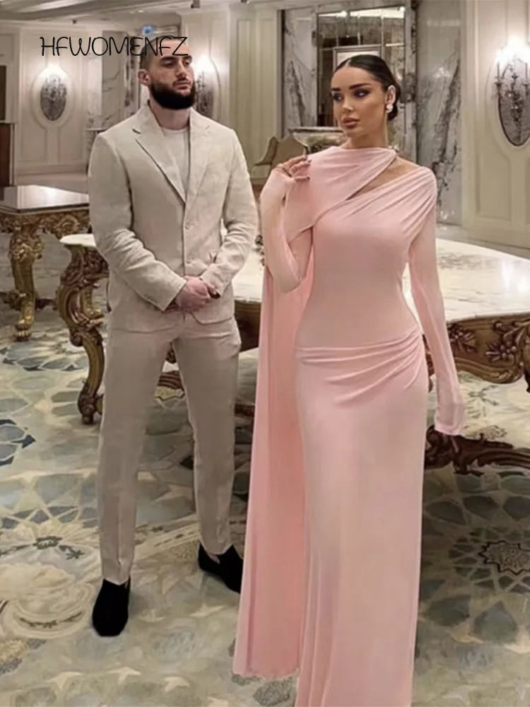 Women Pleated Ribbon Long Dress