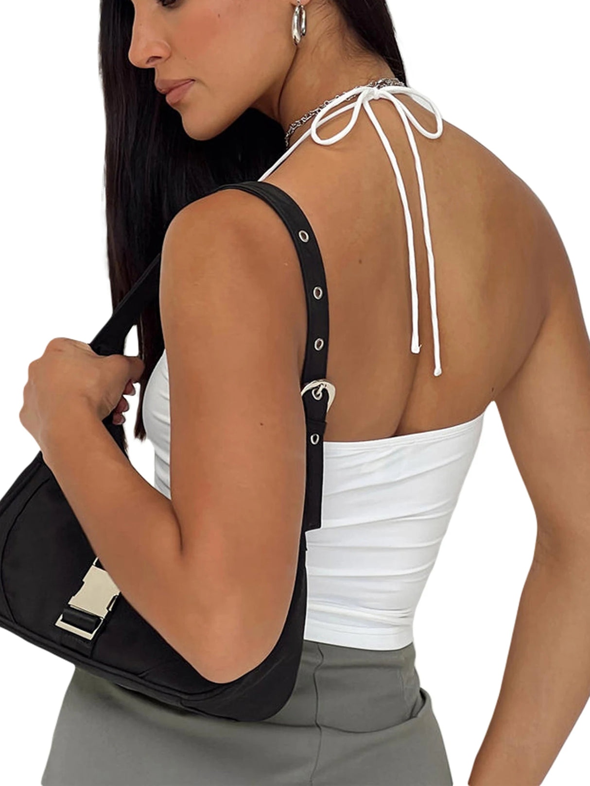 White Halter Cami Top