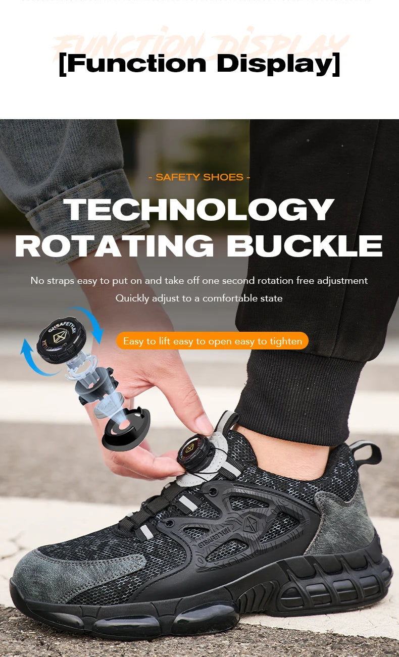 Women Safety Shoes Reflective Steel Toe Sneakers