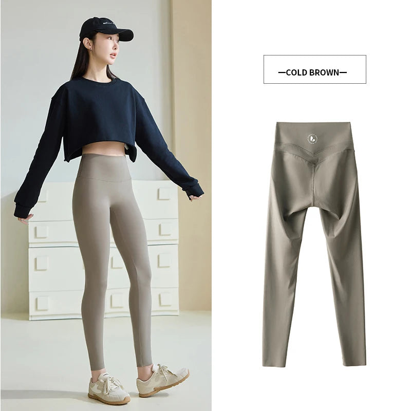 Women High Waist Push Up Sharkskin Leggings