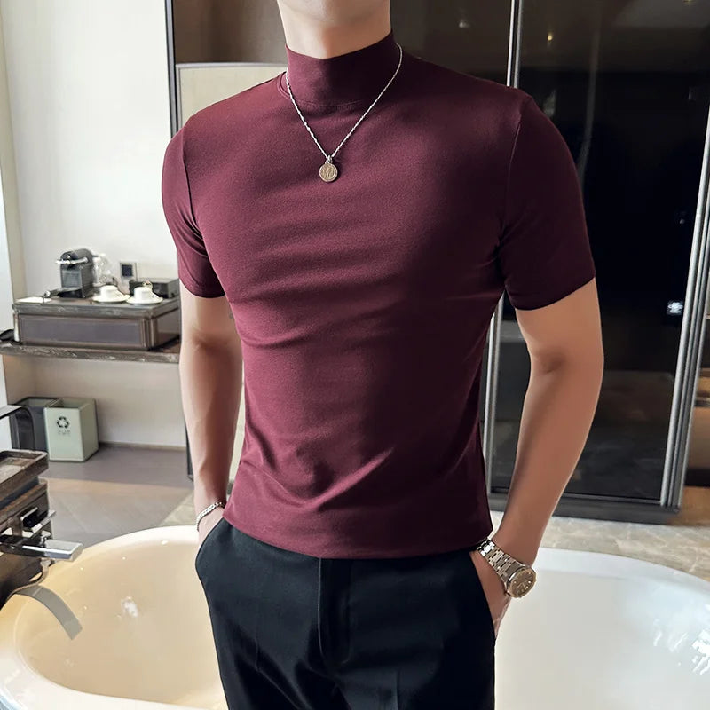 Men Korean Slim Fit Turtleneck Tee