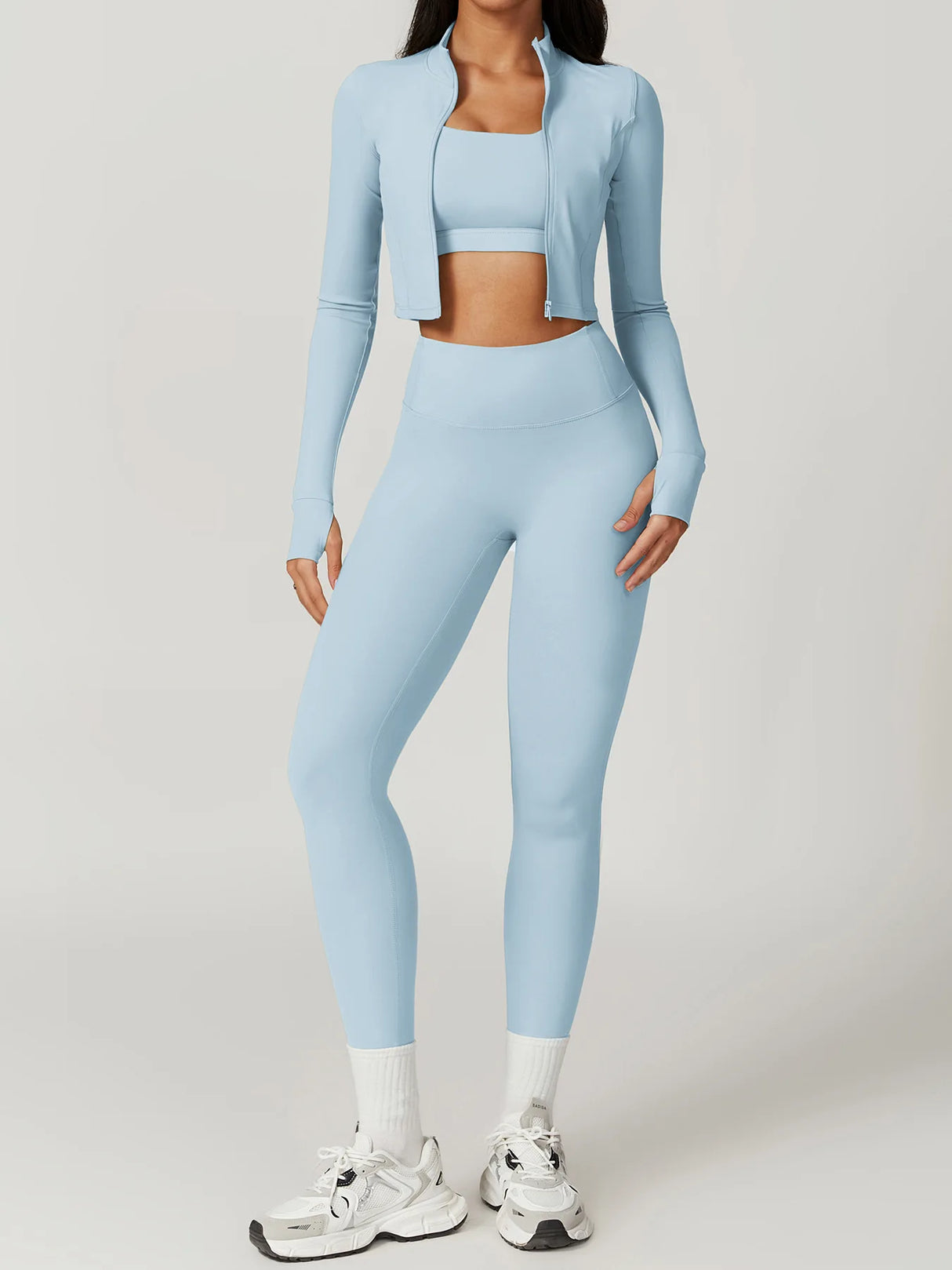 Women's Sexy Zip Long Sleeve Yoga Jacket – Workout Running Cycling Top