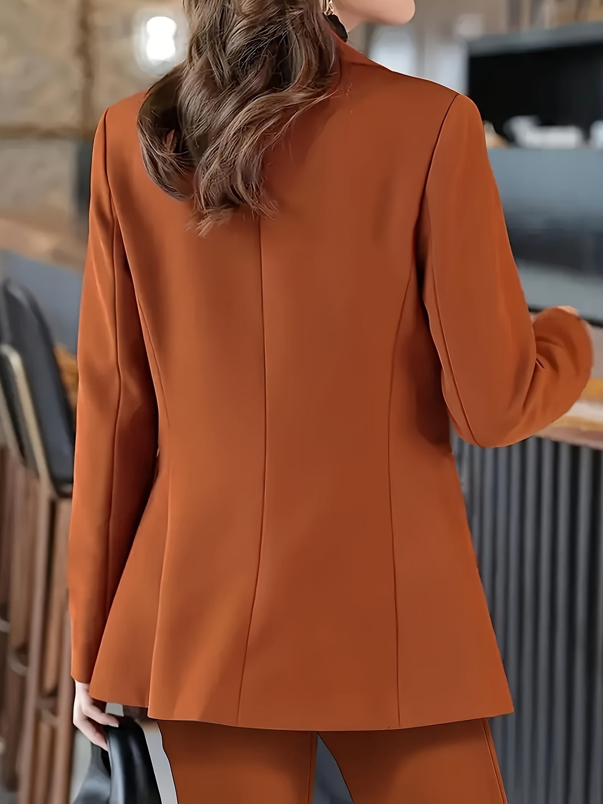 VNeckSet™ – Blazer & Pants Combo (Solid Color, Button Detail, All-Season Style)