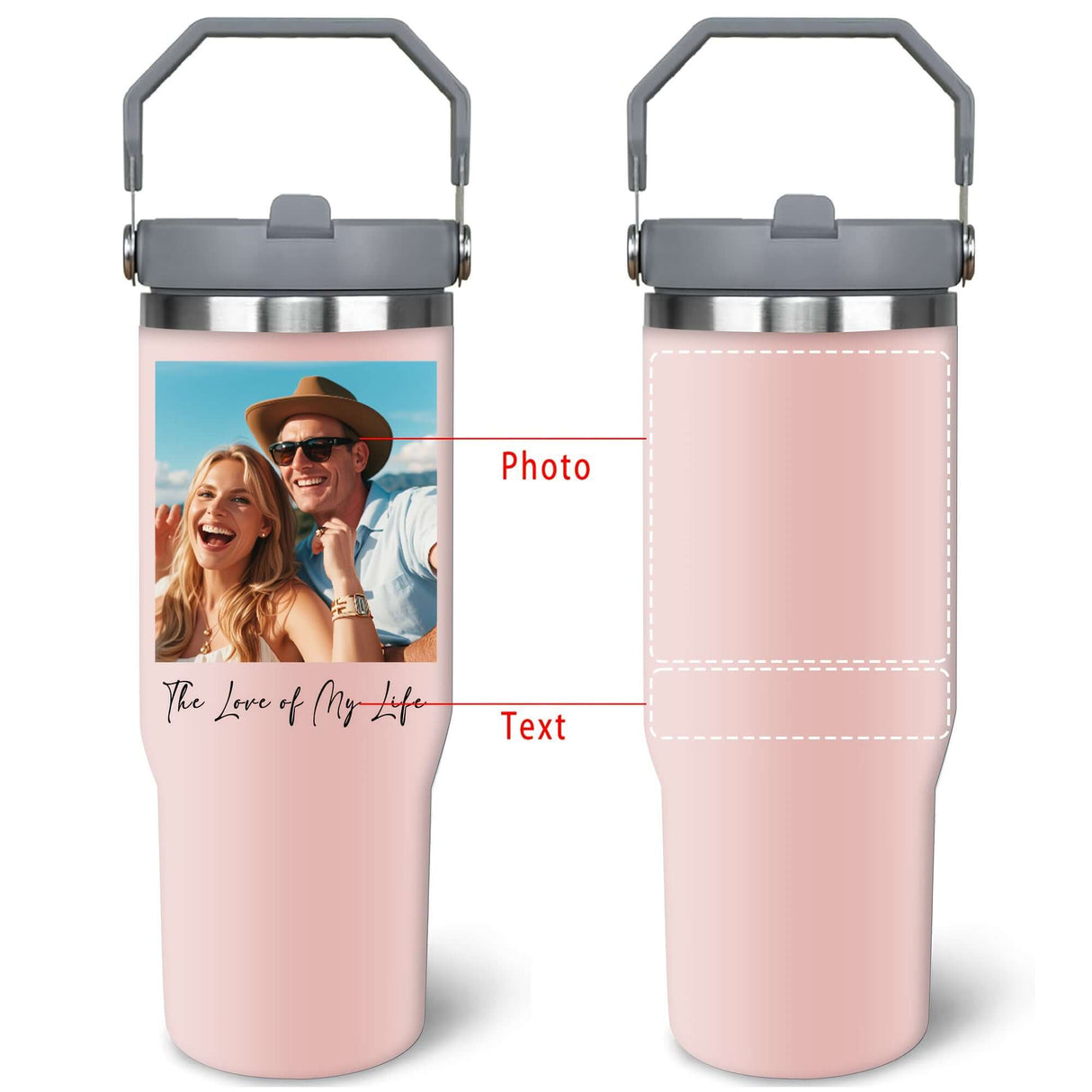 Tumbler With Handle & Straw - Custom Coffee Cup