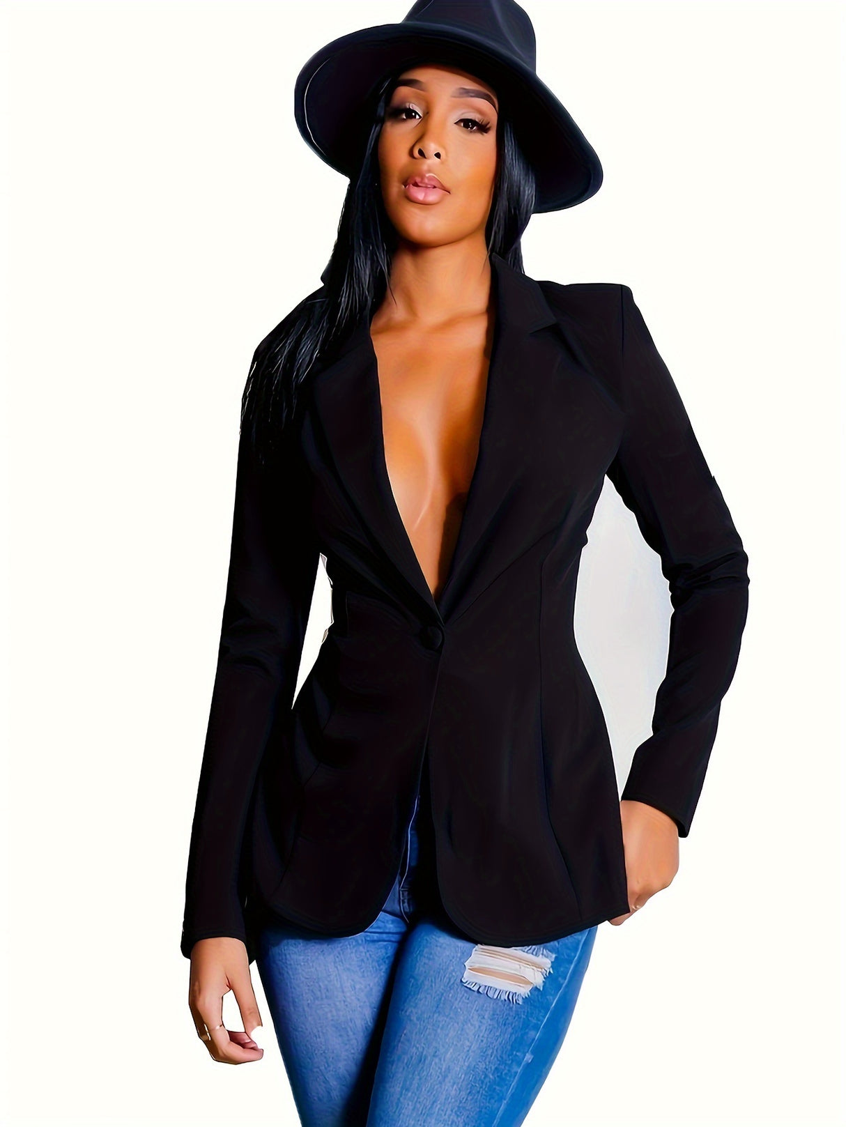 TieBack™ – Fall/Winter Blazer (Chic Lapel, Solid Color, Unique Back Detail)