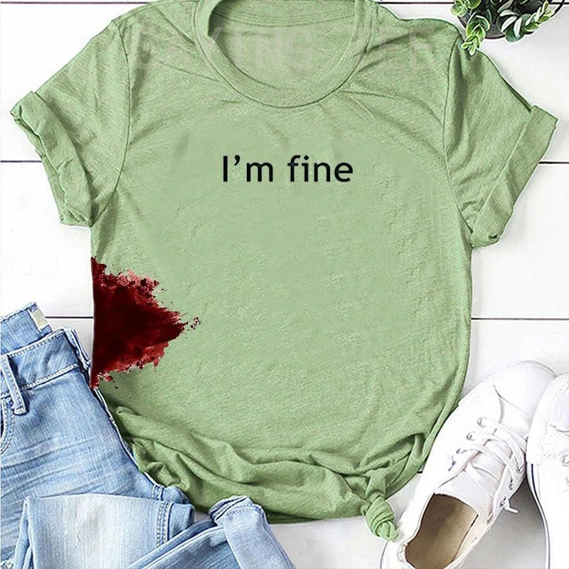 “I’m Fine” Funny Graphic T-Shirt | by Anwer Fancy | Worldwide Shipping