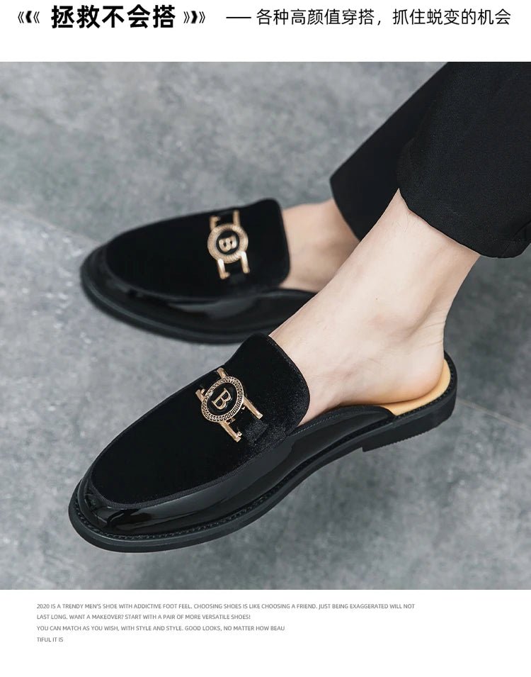 Men’s Black Leather Mules | Men's Mules & Clogs by Anwer Fancy | Worldwide Shipping