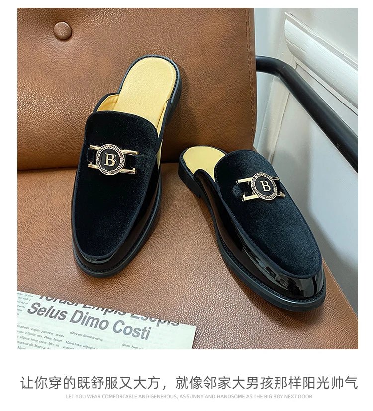 Men’s Black Leather Mules | Men's Mules & Clogs by Anwer Fancy | Worldwide Shipping