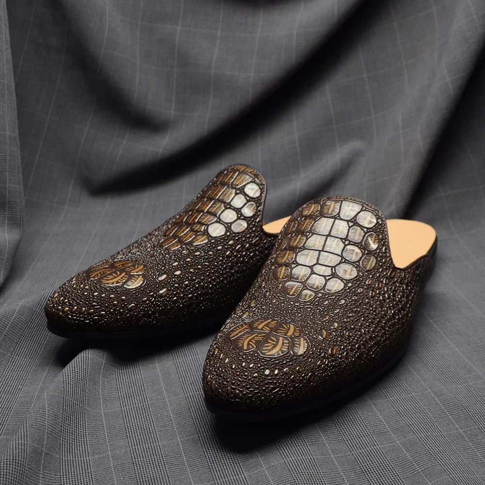 Men’s Crocodile Leather Mules | Men's Mules & Clogs by Anwer Fancy | Worldwide Shipping