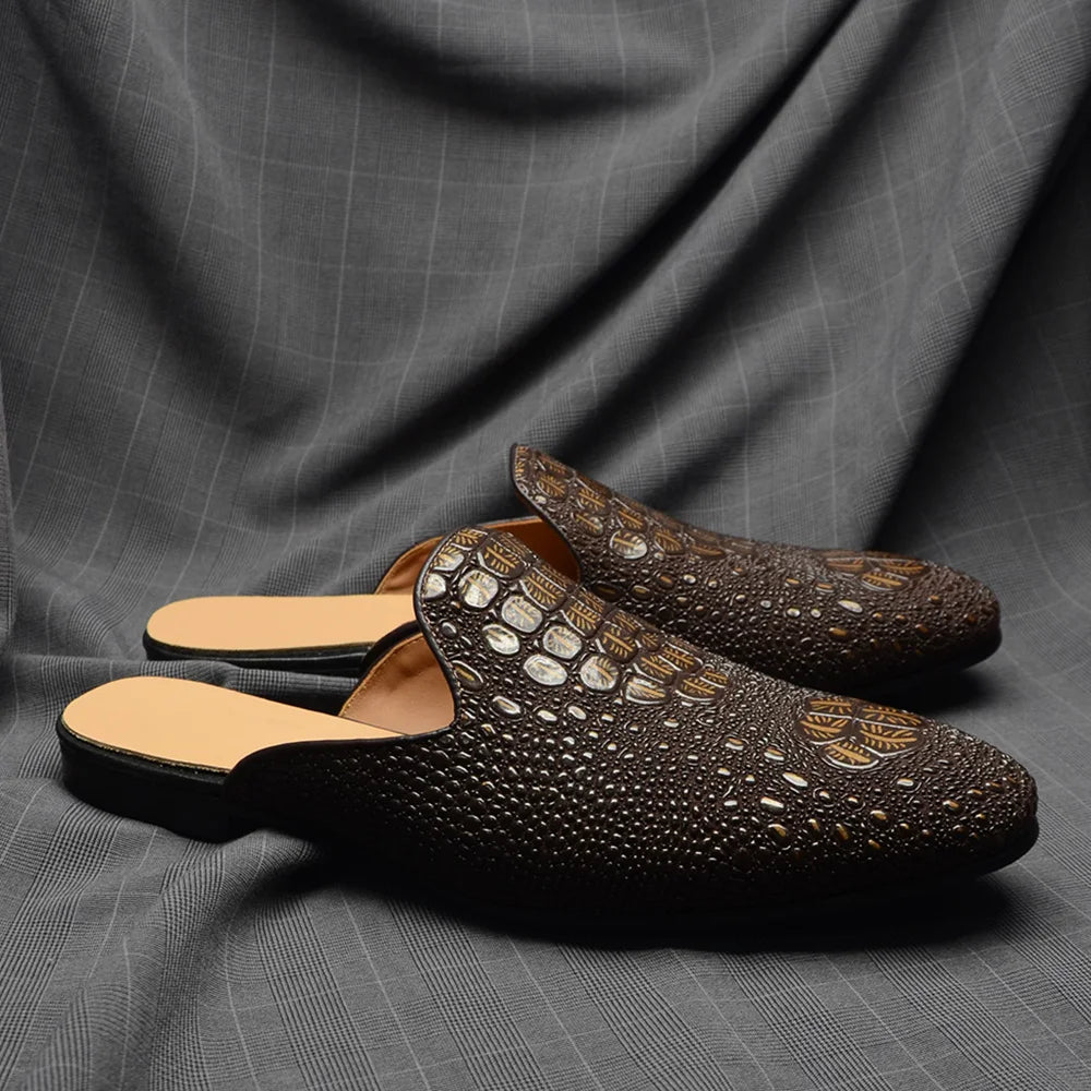 Men’s Crocodile Leather Mules | Men's Mules & Clogs by Anwer Fancy | Worldwide Shipping