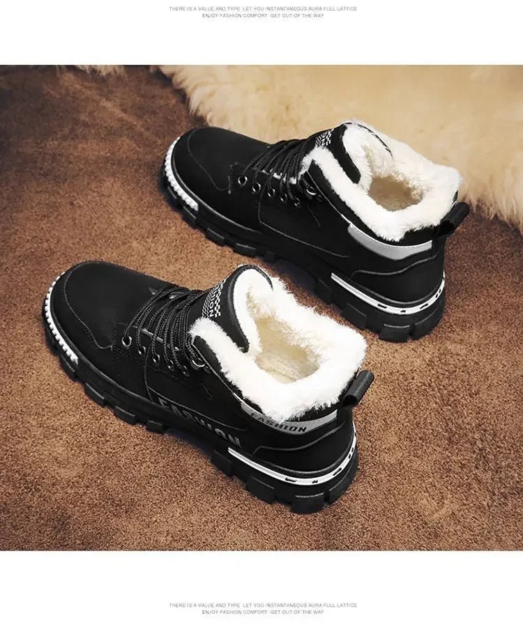 Men’s Lace - Up Plush Platform Snow Boots | Men's Snow Boots by Anwer Fancy | Worldwide Shipping