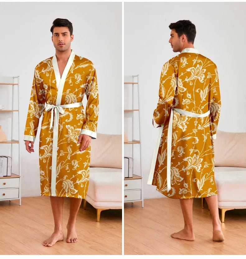 Men’s Leopard Satin Bathrobe Set | Men's Loungewear by Anwer Fancy | Worldwide Shipping