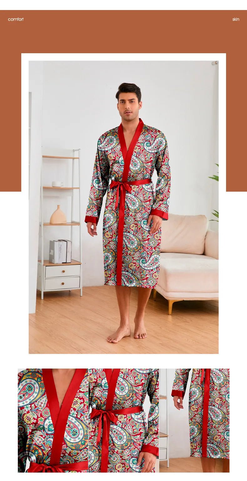 Men’s Leopard Satin Bathrobe Set | Men's Loungewear by Anwer Fancy | Worldwide Shipping
