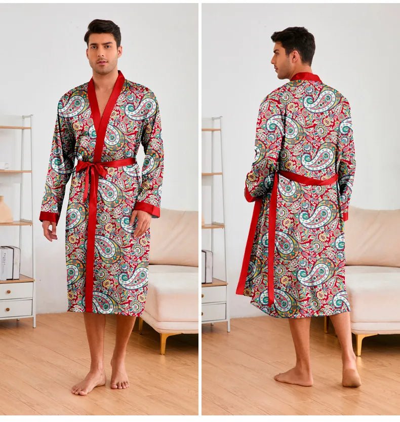 Men’s Leopard Satin Bathrobe Set | Men's Loungewear by Anwer Fancy | Worldwide Shipping